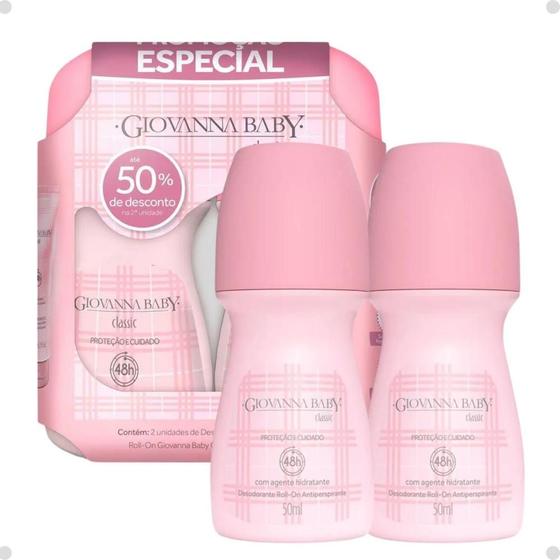 Imagem de Kit Desodorante Roll-on Giovanna Baby Classic Com 2