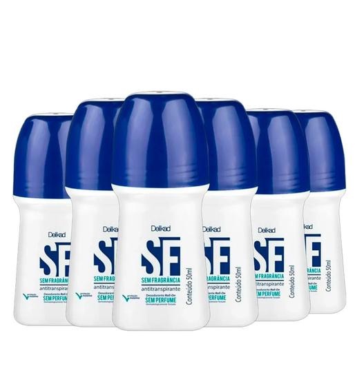 Imagem de Kit Desodorante SF Sem Fragrância Roll On 50ml - 6 Unidades