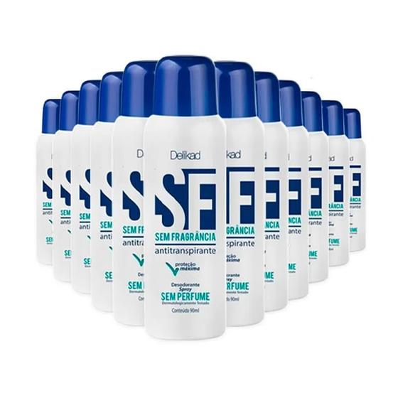 Imagem de Kit Desodorante Spray SF Sem Fragrância 90ml - 12 Unidades