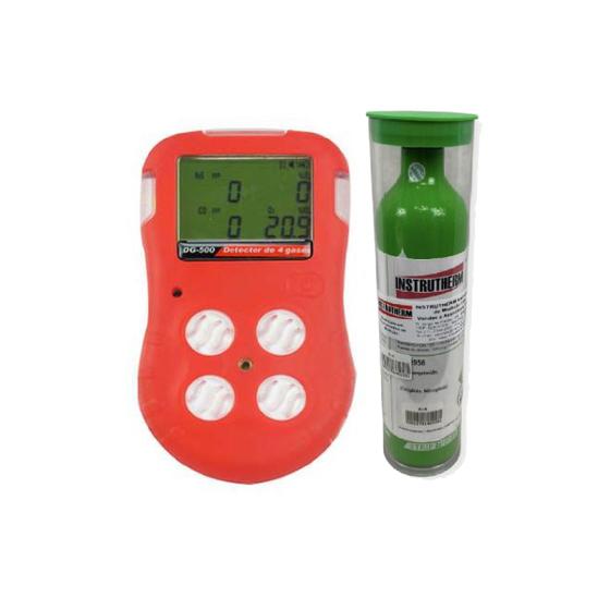 Imagem de Kit Detector 4 Gases Digital Oxigênio Monóxido Carbono Sulfeto Dg-500 Cilindro Calibração 34L Alumínio K-4 Instrutherm