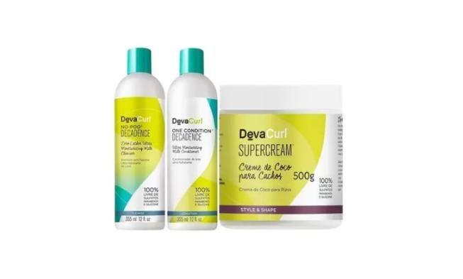 Imagem de Kit Deva Curl Decadence No-Poo Sh + Cond 355ml + SUPERCREAM 500g