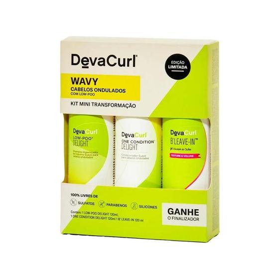 Imagem de Kit Deva Curl Delight Cabelos Ondulados - Shampoo 120ml + Condicionador 120ml + Leave-In 120ml