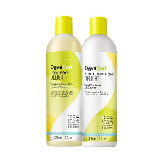 Imagem de Kit Deva Curl Low Poo Delight Shampoo 355ml, Condicionador 355ml (2 produtos)