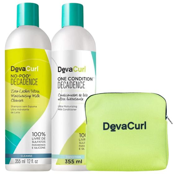 Imagem de Kit Deva Curl No-Poo Decadence Shampoo 355ml + Condicionador 355ml + Nécessaire