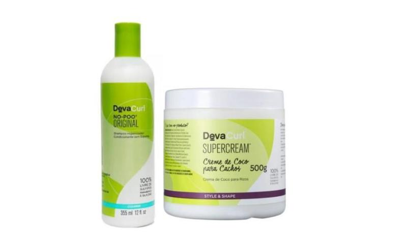 Imagem de Kit Deva Curl No-Poo Original Shampoo 355ml + SUPERCREAM Creme Modelador 500g