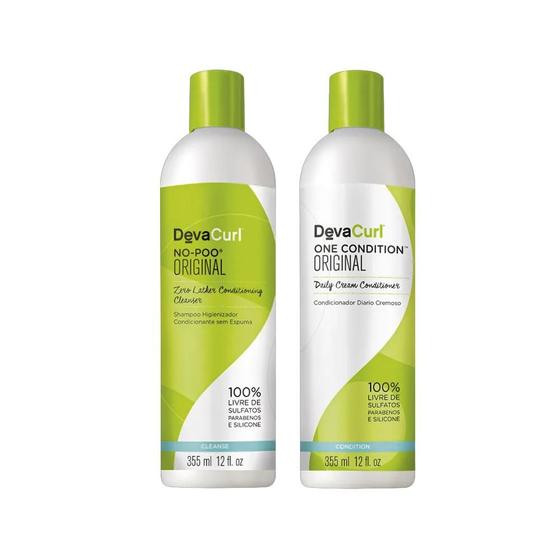 Imagem de Kit Deva Curl Original - Shampoo No-Poo 355 ml + Condicionador 355 ml