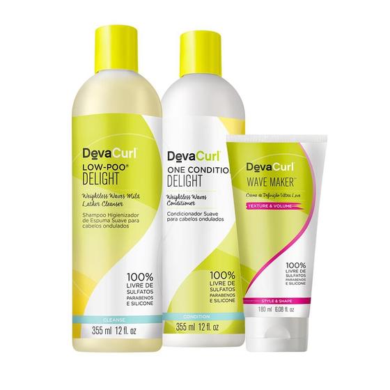 Imagem de Kit Deva Curls Delight Shampoo 355ml, Condicionador 355ml, Ativador de cachos 180ml