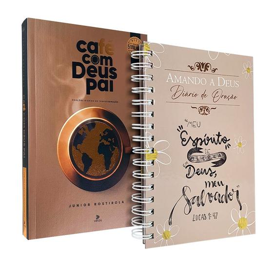 Imagem de Kit Devocional Café com Deus Pai 2025 + Diário de Oração Amando a Deus Lettering