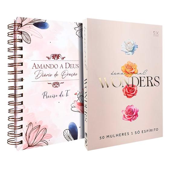 Imagem de Kit Devocional Wonders 50 Mulheres 1 só Espírito + Diário de Oração Amando a Deus Preciso de Ti