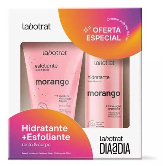 Imagem de Kit Dia A Dia Com Hidratante e Esfoliante Labotrat - Morango