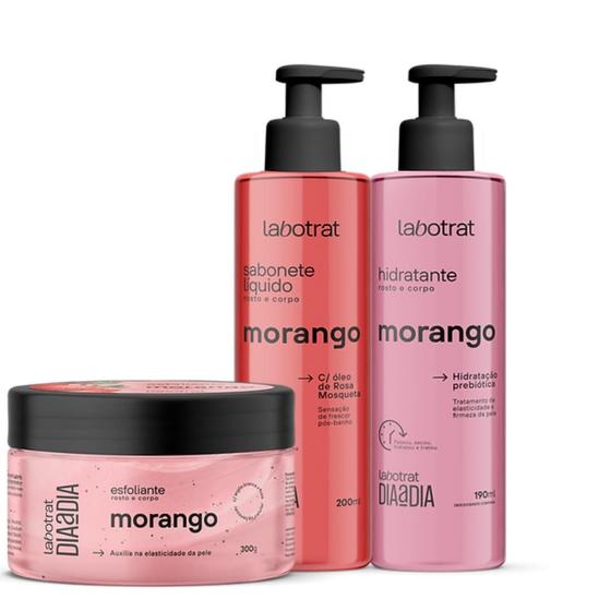 Imagem de Kit Dia a Dia Morango Esfo 280ml + Sabo 200ml + Hidra 190ml