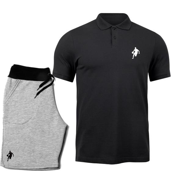 Imagem de Kit Dibre Camiseta Gola Polo e Bermuda Moletom Plus Size Casual Confortável  TropiCaos