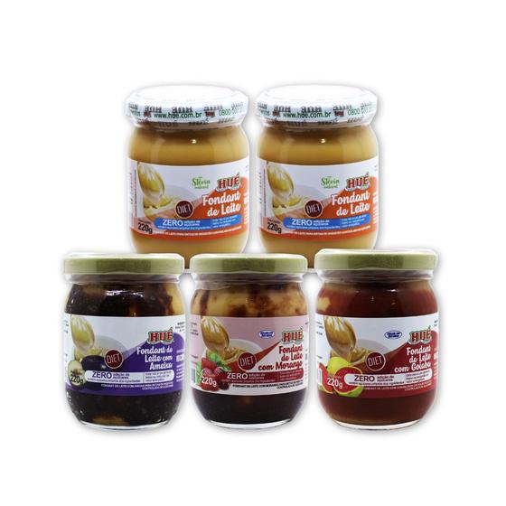 Imagem de Kit diet hué fondant de leite diet sabores (doce) com 5 und