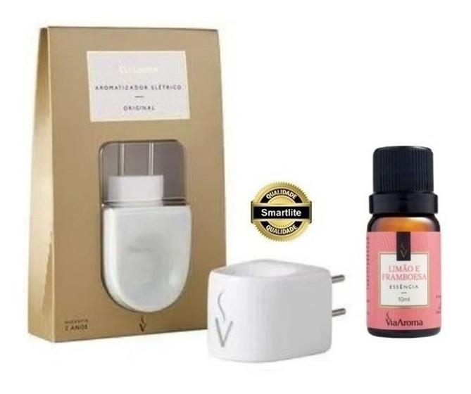 Imagem de Kit Difusor Aromatizador Eletrico de Porcela Via Aroma Com Essencia 10ml Original