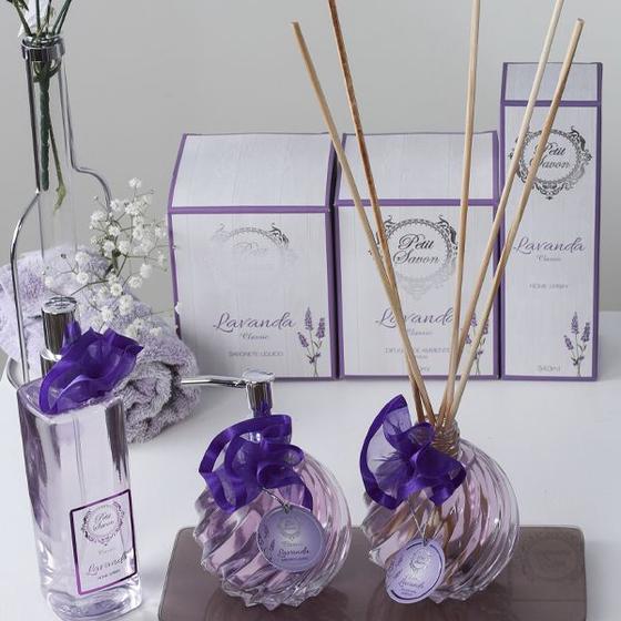 Imagem de KIT Difusor de Varetas, Home Spray e Sabonete  Líquido de Lavanda