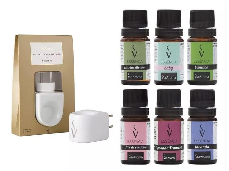 Kit Difusor Elétrico e Essências Lavanda, Bamboo e Cerejeira Via Aroma ...