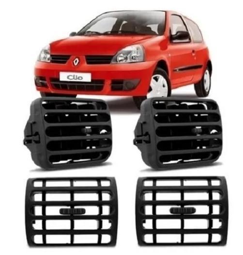 Imagem de Kit Difusor Saída Ar Lateral Renault Clio 00 A 16 Preto