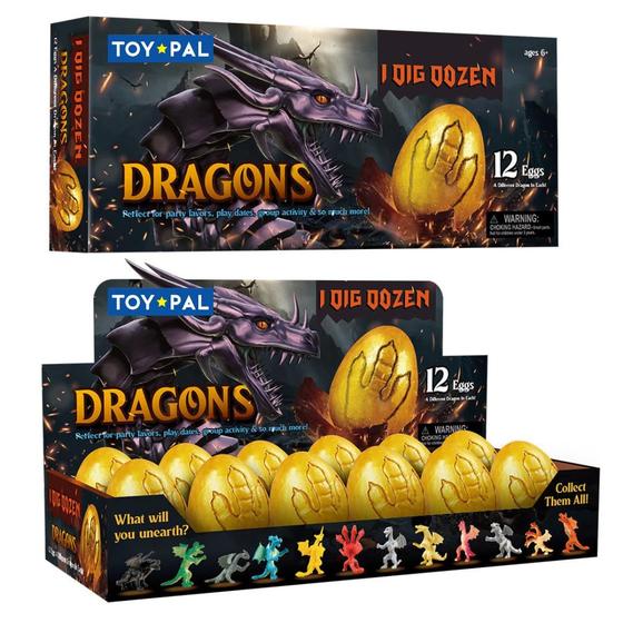 Imagem de Kit Dig Toy Pal Dragon Eggs Excavation, pacote com 12 unidades para crianças a partir de 6 anos