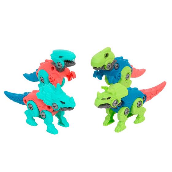 Imagem de Kit Dinos Monta e Desmonta 4 Peças Didático Colorido JR Toys