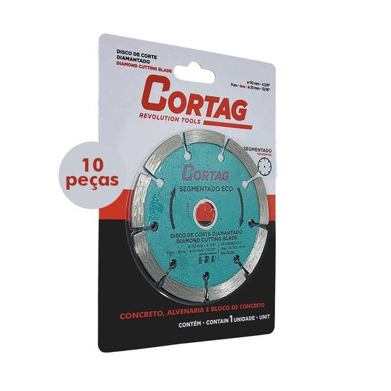 Imagem de Kit Disco Corte Diamantado 4.3/8'' 110mm Furo 20mm Segmentado Eco Cortag