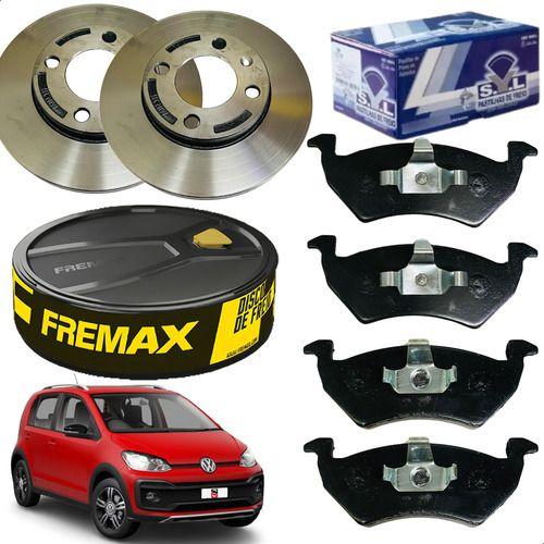 Imagem de Kit Disco de Freio Dianteiro Fremax Pastilha Freio Dianteira SYL Volkswagen Up 1.0 2014 2015 2016 2017 2018 2019