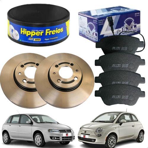 Imagem de Kit Disco Freio Dianteiro Pastilha  Fiat 500 Stilo 1.4 8v 1.4 16v 1.8 16v 2005 2006 2007 2008 2009 2010 2011 2012 a 2017