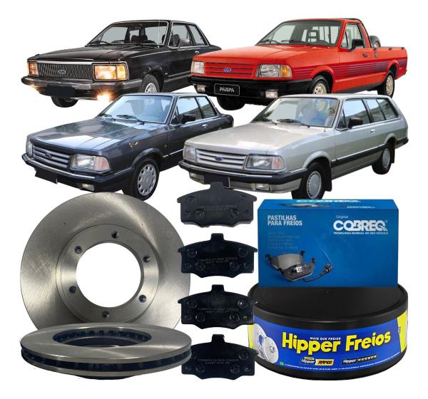 Imagem de Kit Disco Freio Dianteiro Pastilha Ford Pampa 1984 Á 1996