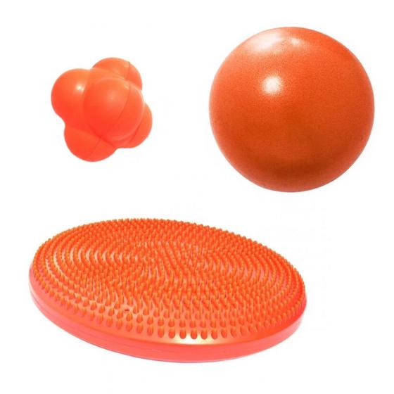 Imagem de Kit Disco Inflavel de Equilibrio + Overball 25cm + Bola de Tempo e Reacao  Liveup