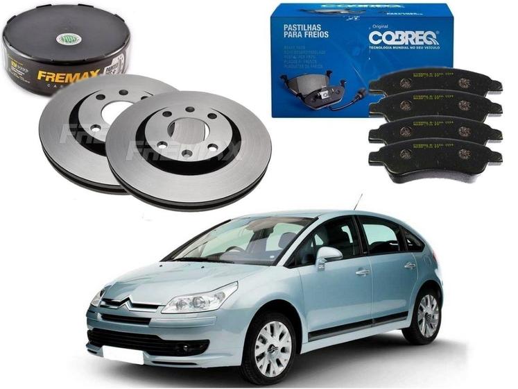 Imagem de Kit disco pastilha freio dianteiro cobreq citroën c4 1.6 2009 a 2010