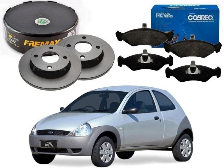 Imagem de Kit disco pastilha freio dianteiro fremax cobreq original ford ka 1.0 1.3 1997 a 1999