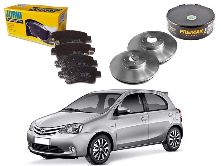 Imagem de Kit disco pastilha freio dianteiro jurid fremax original toyota etios 1.3 1.5 2012 a 2016