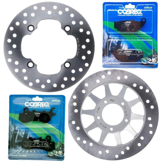 Imagem de Kit Discos de Freio Nxr 160 Bros Combi Brake + Pastilhas Cobreq