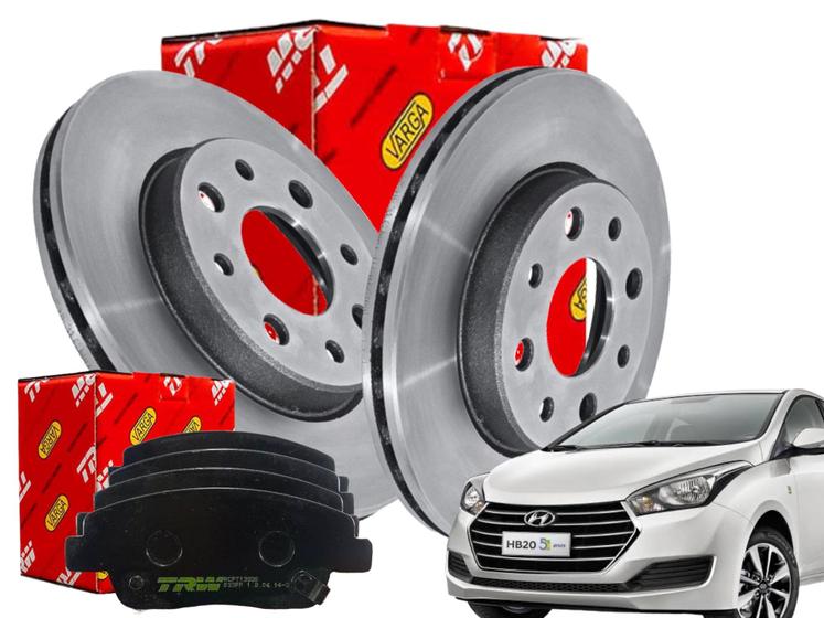 Imagem de Kit discos e pastilhas de freio hyundai hb20 hatch sedan