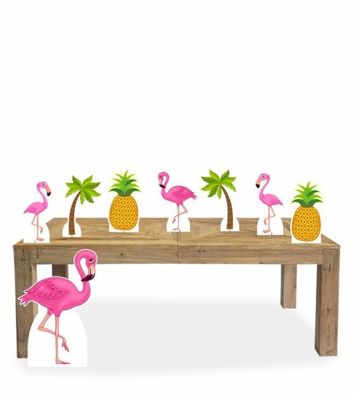 Imagem de Kit Display de chão e mesa totens festa Flamingo 8 Pçs