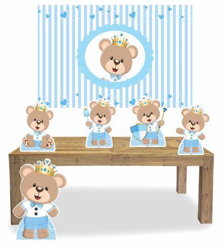 Imagem de Kit Display de chão totens Urso Principe 5 Pçs + Painel 150x100 cm
