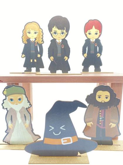 Imagem de Kit Display De Mesa 6 Peças Para Festa Harry Potter Cute Mdf