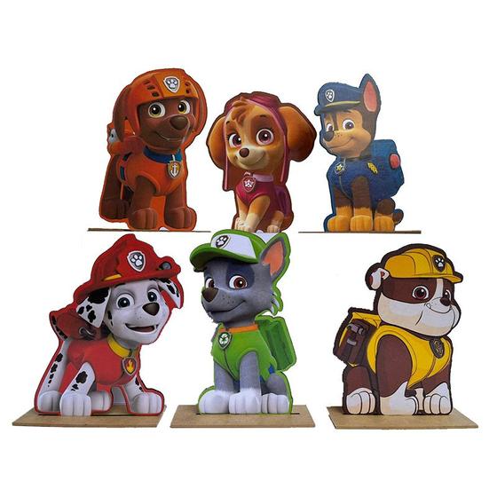 Imagem de Kit Display de Mesa 6 Peças Para Festa Patrulha Canina MDF