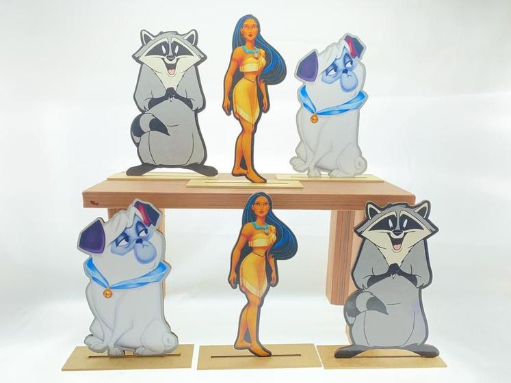 Imagem de Kit Display De Mesa 6 Peças Para Festa Pocahontas Mdf