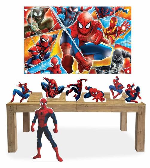 Imagem de Kit Display Mdf Homem Aranha Com 07 Pçs + Painel