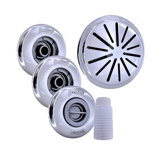 Kit Dispositivo Inox Piscina de Alvenaria + Ralo de fundo Menor preço em Kit Dispositivo Inox Piscina de Alvenaria + Ralo de fundo