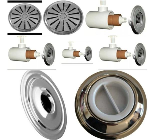 Imagem de Kit Dispositivos Inox Pratic Cano De 50mm Para Piscinas De