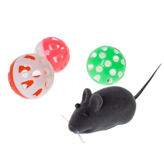 Imagem de Kit diversão com 3 bolinhas e 1 ratinho