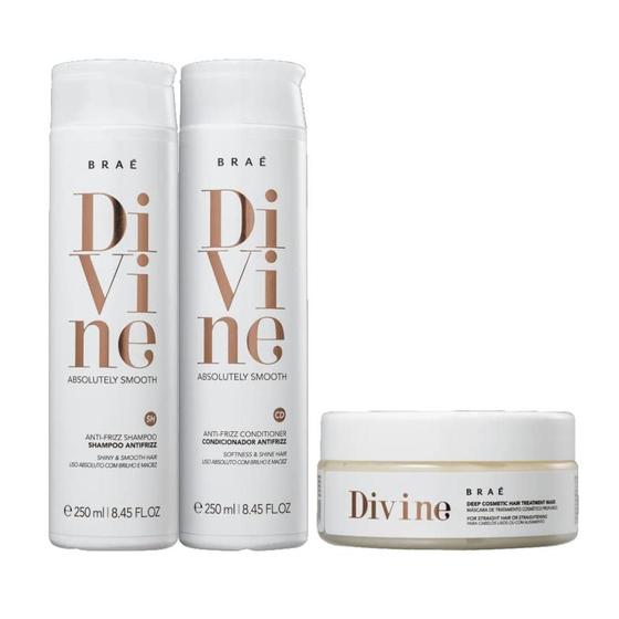 Imagem de Kit Divine Shampoo 250ml + Condicionador 250ml + Máscara 200g. (3 Produtos)