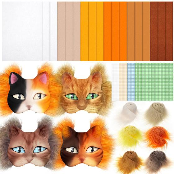 Imagem de Kit DIY de Máscara Therian Seenelling com Tecido de Feltro e Pele