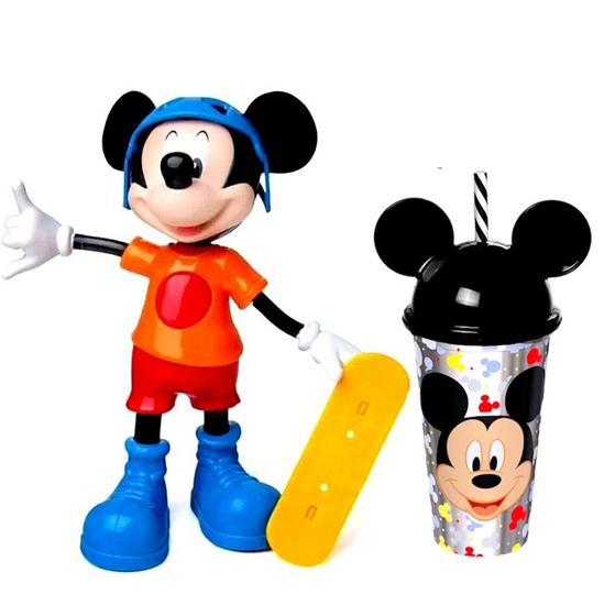 Imagem de Kit do Boneco do Mickey Radical com Copo com Orelhas e Canudo
