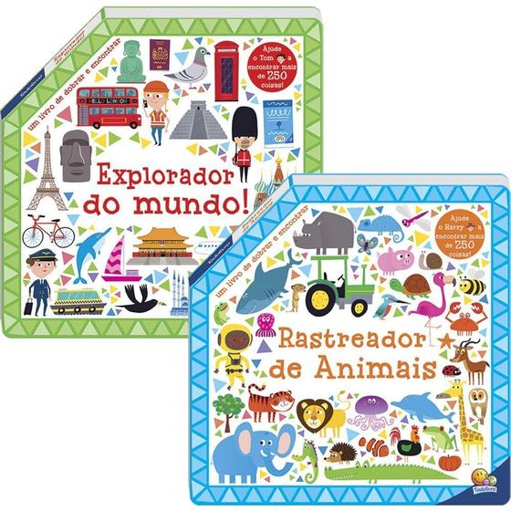 Imagem de Kit Dobre E Encontre: Explorador Do Mundo + Rastreador De Animais - Kit de Livros