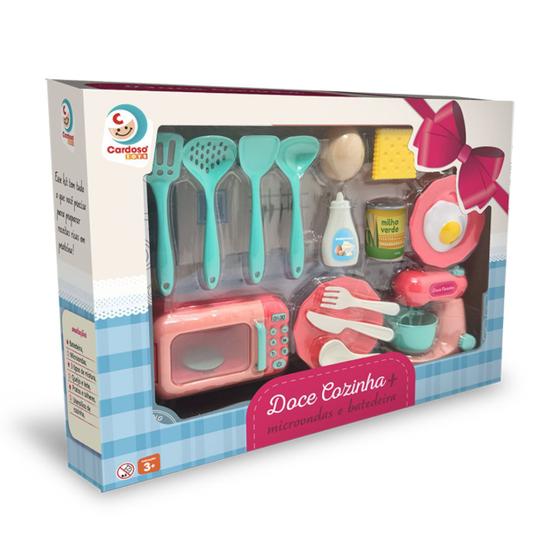 Imagem de Kit Doce Cozinha Infantil Menina Plus Microondas E Batedeira Cardoso Toys