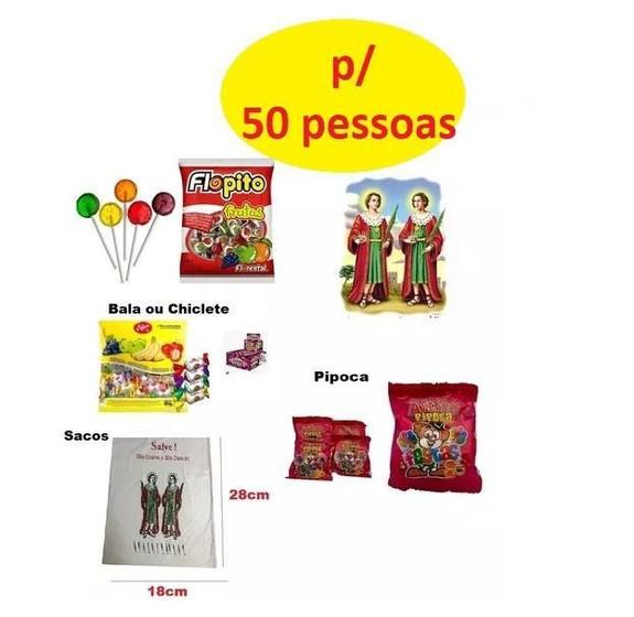 Imagem de Kit Doces Festa Cosme E Damião Simples Para 50 Pessoas