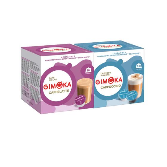Kit Dolce Gusto Cafés com Leite e Cappuccino 2 x Caixas Gimoka Menor preço em Kit Dolce Gusto Cafés com Leite e Cappuccino 2 x Caixas Gimoka