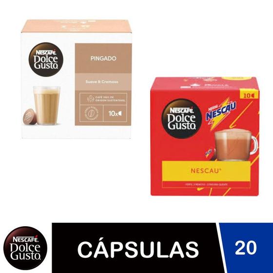 Imagem de Kit Dolce Gusto sabores - Pingado e Nescau (20 cápsulas)